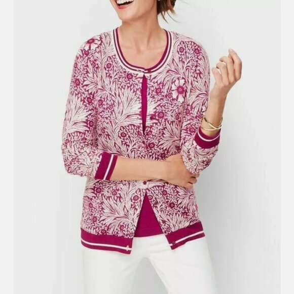 Talbots Sweaters - NWT Talbots Plus Pettie CHARMING CARDIGAN -LEAFY VINES Sz Petite 1X